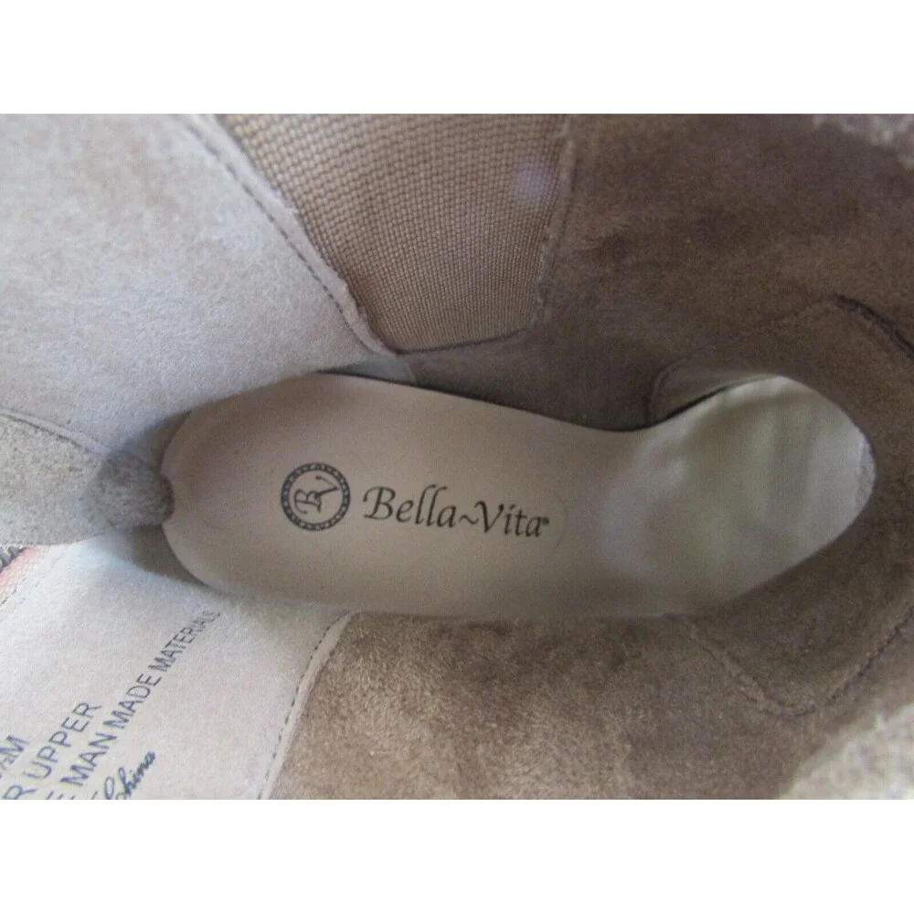 Bella Vita Ankle Boots NWOB Lex Peep Open Toe Brown Suede Leather Womens 8.5